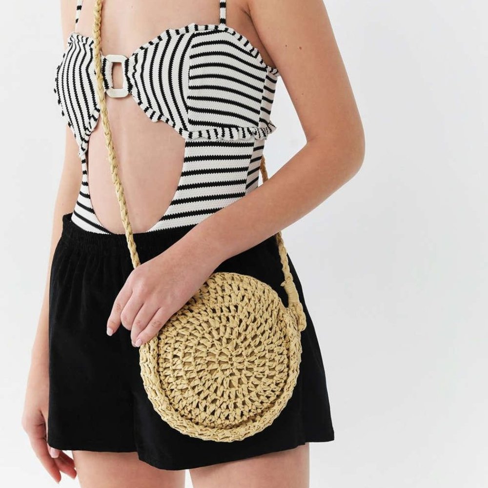 UO Soft Straw Circle Bag